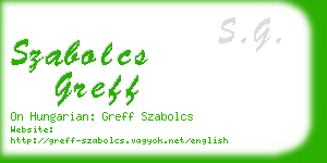 szabolcs greff business card